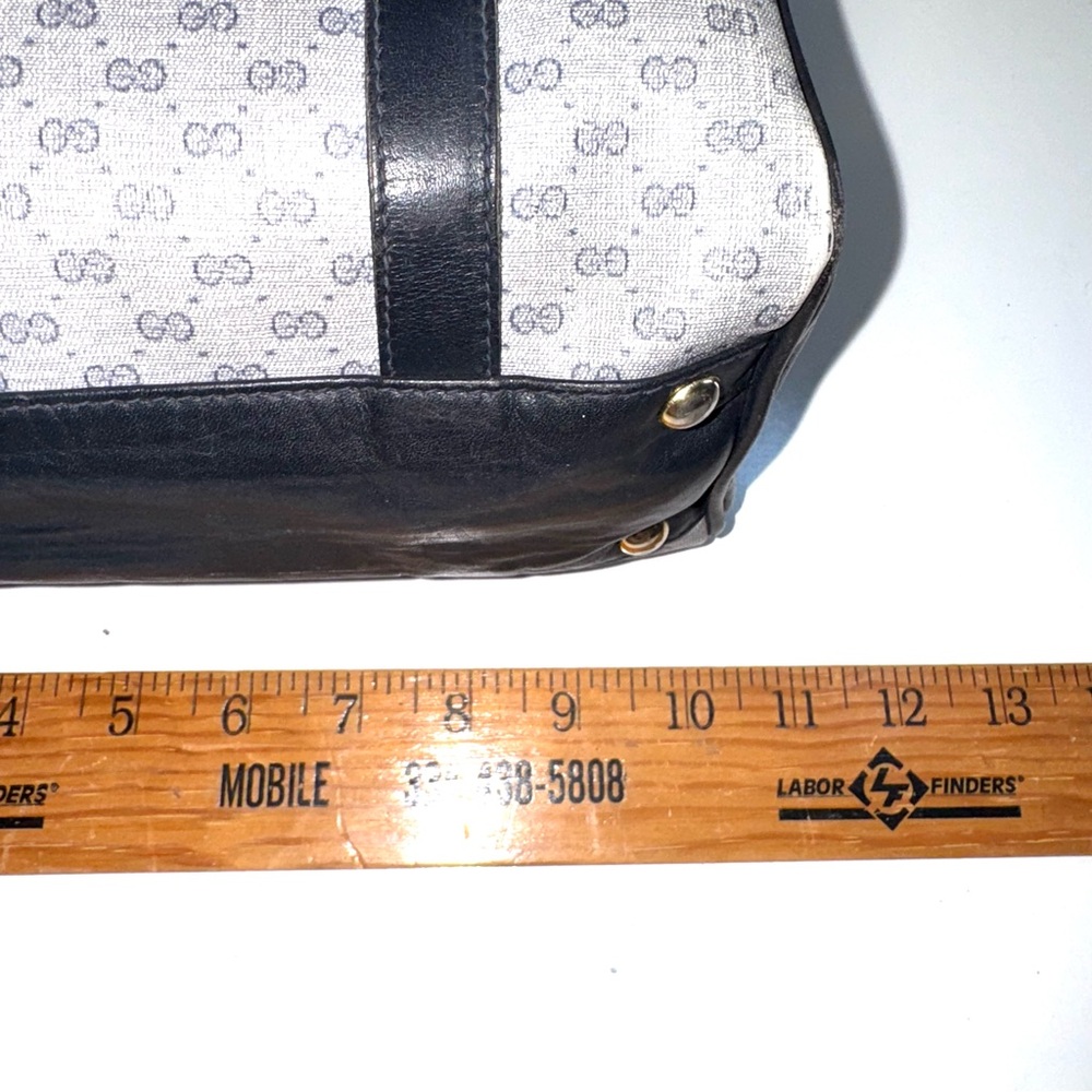 Vintage Gucci Blue Logo Boston Doctor Tote Bag Leather - Picture 8 of 16